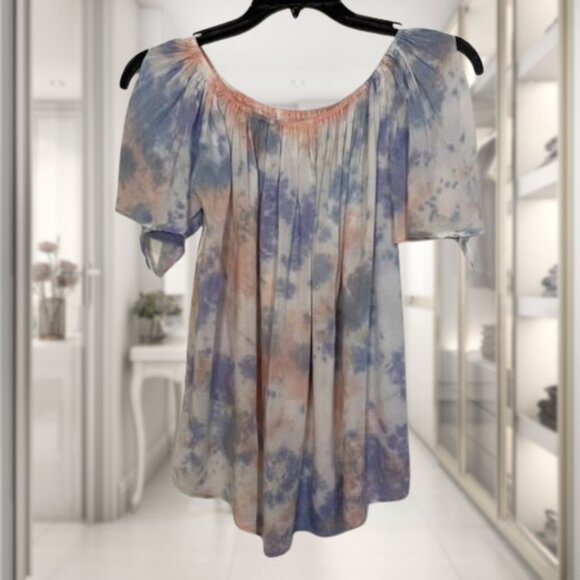 Surf Gypsy Cloudy Tie-Dye Off-Shoulder Boho Top – Size M - Picture 1 of 13